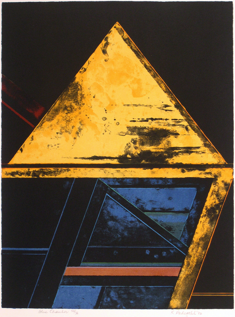 Blue Chamber 1982; color lithograph on Arches White; image: 25 5/8 x 21 1/8 65.024 x 53.644), sheet: 30 x 22 ¼ (76.2 x 56.515); edition of 36